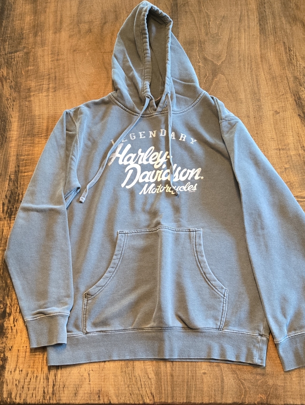 Harley-Davidson Gray Pullover Hoodie with White Script Logo